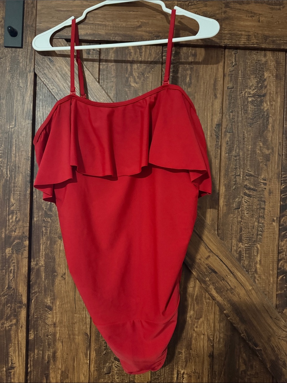 Red Ruffle Strap Women's Dress